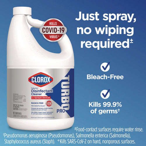 Turbo Pro Disinfectant Cleaner For Sprayer Devices, 121 Oz Bottle, 3/carton