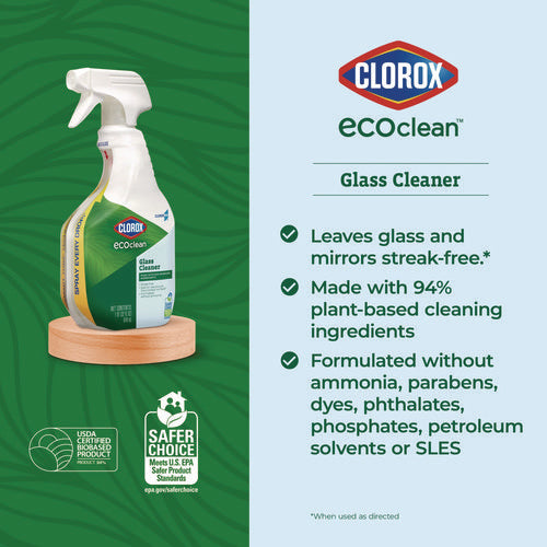 Clorox Pro Ecoclean Glass Cleaner, Unscented, 32 Oz Spray Bottle, 9/carton