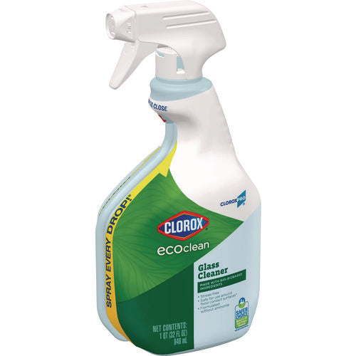 Clorox Pro Ecoclean Glass Cleaner, Unscented, 32 Oz Spray Bottle, 9/carton