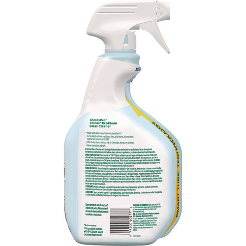 Clorox Pro Ecoclean Glass Cleaner, Unscented, 32 Oz Spray Bottle, 9/carton