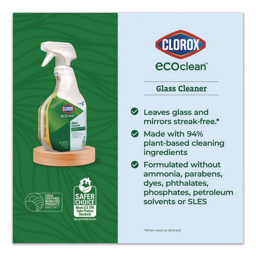 Clorox Pro Ecoclean Glass Cleaner, Unscented, 32 Oz Spray Bottle