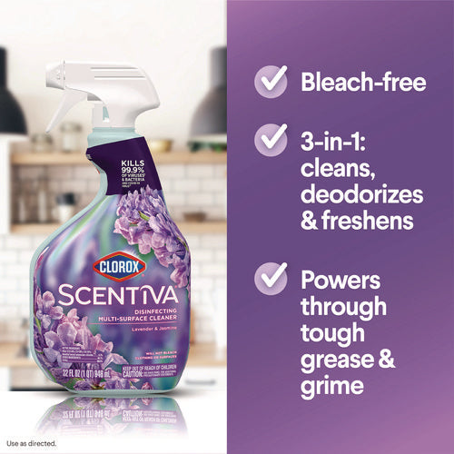 Scentiva Disinfecting Multi-surface Cleaner, Lavender And Jasmine, 32 Oz Spray Bottle