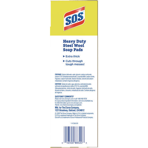 Steel Wool Soap Pads, 2.4 X 3, Steel, 15 Pads/box, 12 Boxes/carton