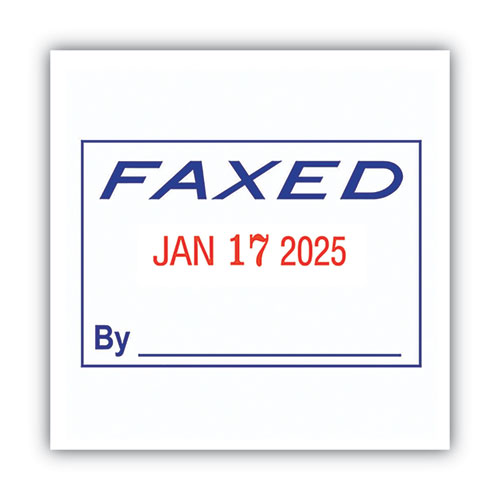 Model S 360 Two-color Message Dater, 1.75 X 1, "faxed," Self-inking, Blue/red