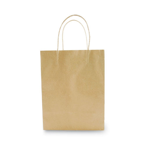 Premium Shopping Bag, Natural Twisted-paper Handles, 8" X 4" X 10.25", Brown, 50/box