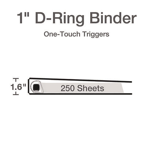 Premier Easy Open Clearvue Locking Slant-d Ring Binder, 3 Rings, 1" Capacity, 11 X 8.5, White