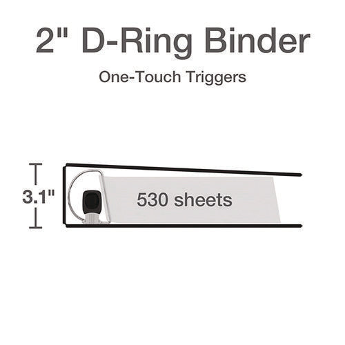 Premier Easy Open Clearvue Locking Slant-d Ring Binder, 3 Rings, 2" Capacity, 11 X 8.5, White