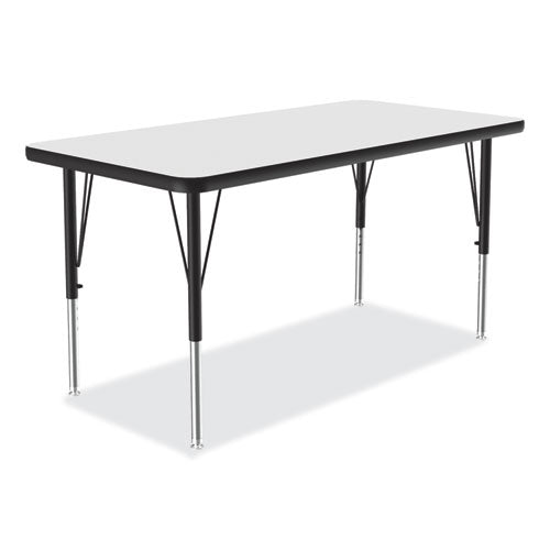 Markerboard Activity Tables, Rectangular, 48" X 24" X 19" To 29", White Top, Black Legs, 4/pallet