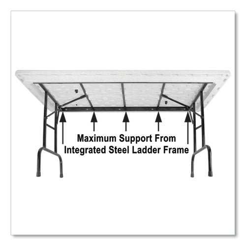 Adjustable Folding Table, Rectangular, 48" X 24" X 22" To 32", Gray Granite Top, Black Legs, 4/pallet