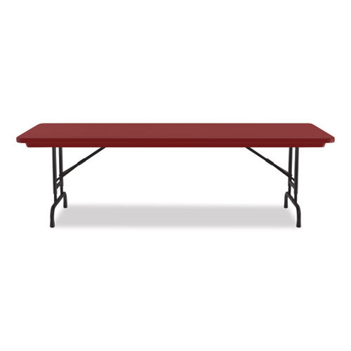 Adjustable Folding Tables, Rectangular, 60" X 30" X 22" To 32", Red Top, Black Legs, 4/pallet