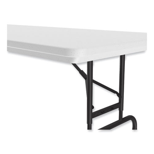 Adjustable Folding Tables, Rectangular, 96" X 30" X 22" To 32", Gray Granite Top, Black Legs, 4/pallet