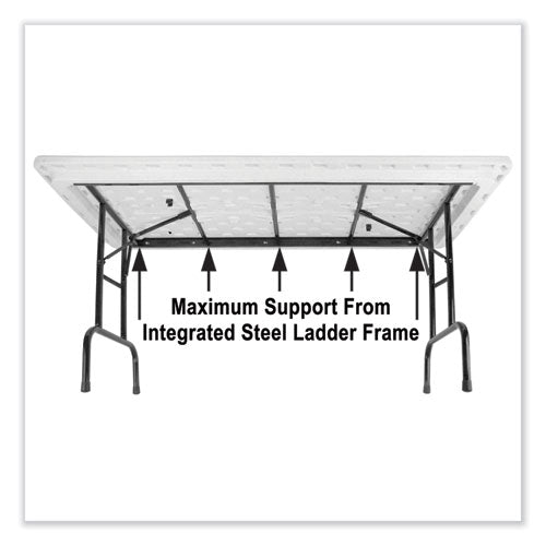 Adjustable Folding Tables, Rectangular, 96" X 30" X 22" To 32", Gray Granite Top, Black Legs, 4/pallet