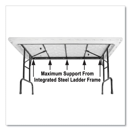 Adjustable Folding Tables, Rectangular, 96" X 30" X 22" To 32", Mocha Granite Top, Brown Legs, 4/pallet