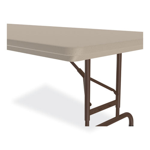 Adjustable Folding Tables, Rectangular, 96" X 30" X 22" To 32", Mocha Granite Top, Brown Legs, 4/pallet