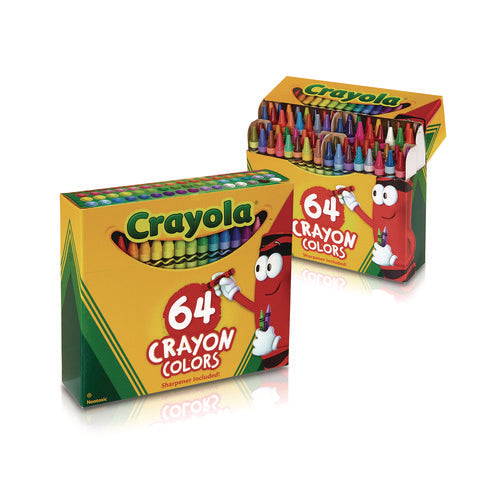 Classic Color Crayons In Flip-top Pack With Sharpener, 64 Colors/pack