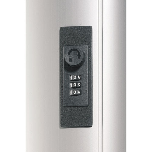 Locking Key Cabinet, 72-key, Brushed Aluminum, Silver, 11.75 X 4.63 X 15.75