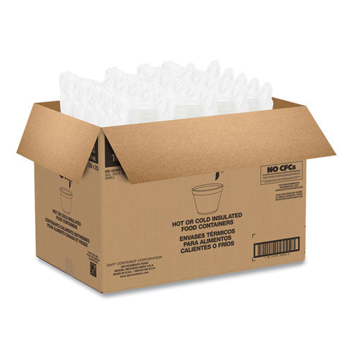 Foam Containers, Extra Squat, 16 Oz, White, 25/bag, 20 Bags/carton