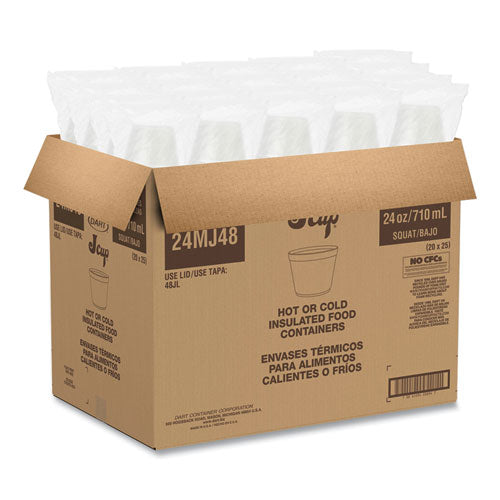 Foam Containers, 24 Oz, White, 25/bag, 20 Bags/carton