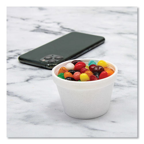 Bowl Containers, 4 Oz, White, Foam, 1,000/carton