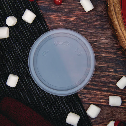 Non-vented Cup Lids, Fits 6 Oz Cups, 2, 3.5, 4 Oz Food Containers, Translucent, 1,000/carton