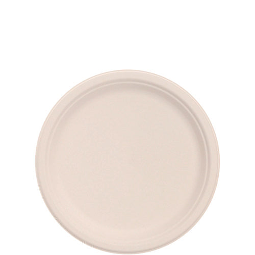 Compostable Fiber Dinnerware, Proplanet Seal, Plate, Paper, 9" Dia, Natural, 500/carton