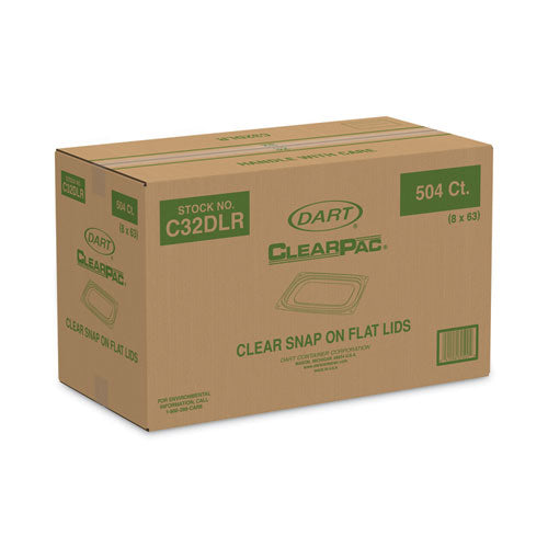 Clearpac Clear Container Lids, Flat, 6.5 X 7.5, Clear, Plastic, 63/pack, 8 Packs/carton