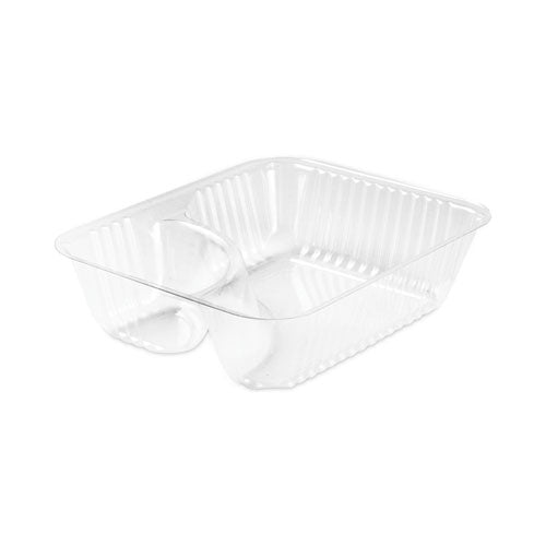 Clearpac Small Nacho Tray, 2-compartments, 5 X 6 X 1.5, Clear, Plastic, 125/bag, 4 Bags/carton