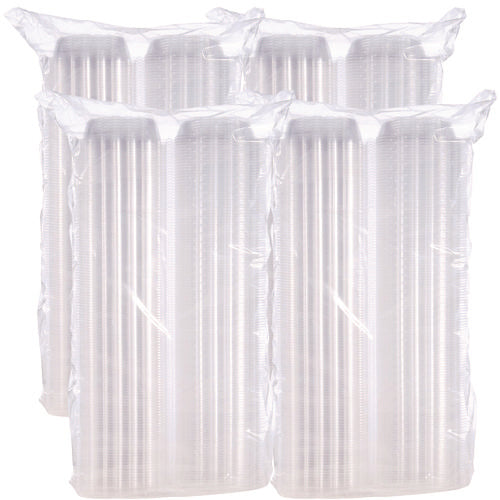 Clearseal Hinged-lid Plastic Containers, 5.8 X 6 X 3, Clear, Plastic, 125/pack, 4 Packs/carton