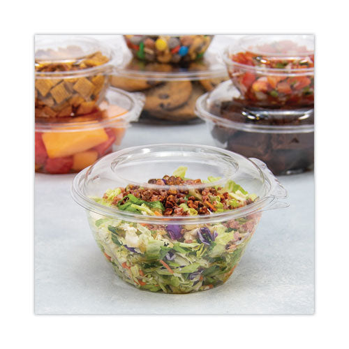 Tamper-resistant, Tamper-evident Bowls With Dome Lid, 32 Oz, 7" Diameter X 3.4"h, Clear, Plastic, 150/carton