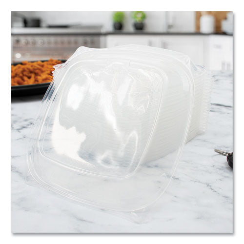 Presentabowls Pro Clear Square Bowl Lids, Large Vented Square, 8.5 X 8.5 X 1, Clear, Plastic, 63/bag, 4 Bags/carton