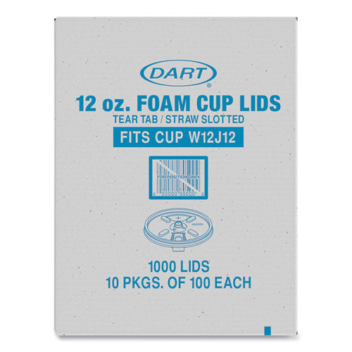 Lids For Foam Cups And Containers, Fits 12 Oz Cups, Translucent, 1,000/carton