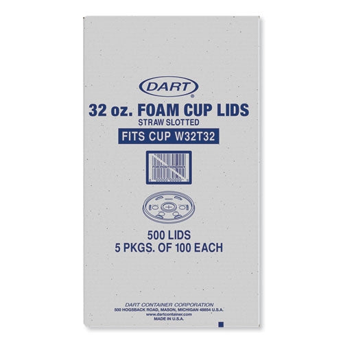 Lids For Foam Cups And Containers, Fits 32 Oz, 44 Oz Cups, Translucent, 500/carton