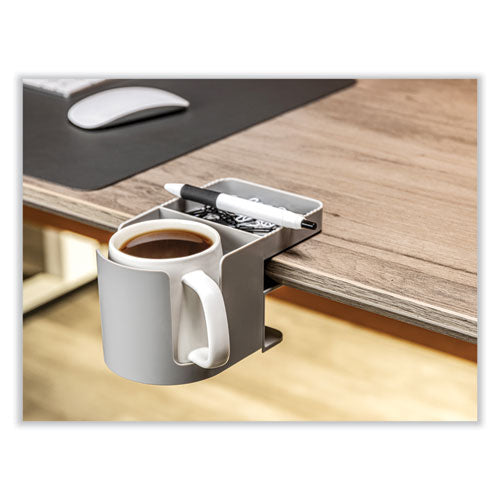 Standing Desk Cup Holder Organizer, Two Sections, 3.94 X 7.04 X 3.54, Gray