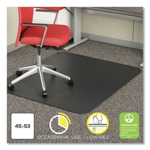 Economat Carpet Chair Mat, Rectangular, 45 X 53, Black