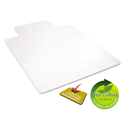 Economat All Day Use Chair Mat For Hard Floors, Flat Packed, 45 X 53, Wide Lipped, Clear