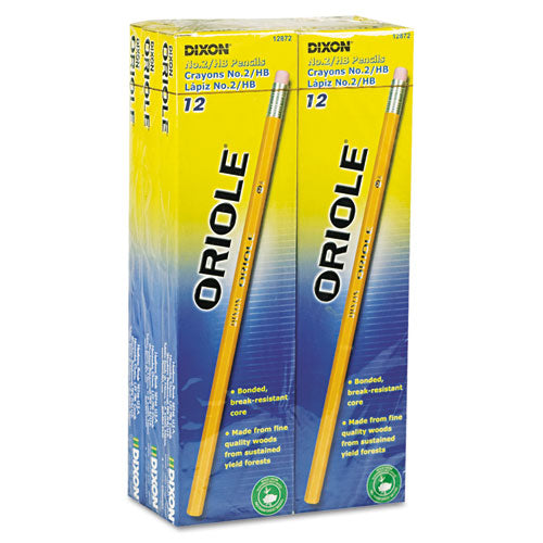 Oriole Pencil Value Pack, Hb (#2), Black Lead, Yellow Barrel, 72/pack