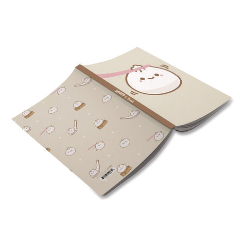 Smoko Lil B Dumpling Layflat Notebook, 1 Subject, Medium/college Rule, Tan/white/pink Cover, (72) 8 X 5 Sheets