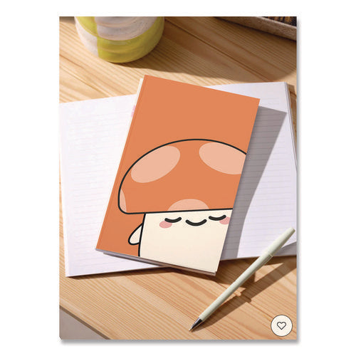 Smoko Kai Mushroom Layflat Notebook, 1 Subject, Medium/college Rule, Orange/white Cover, (72) 8 X 5 Sheets