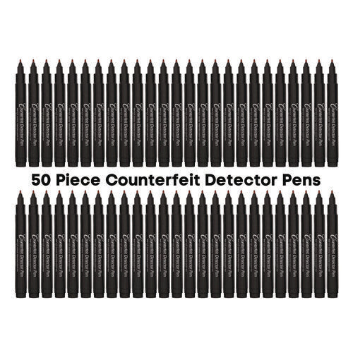 Counterfeit Bill Detector Marker Pen, 3 X 7.25 X 0.6, Black, 50/pack