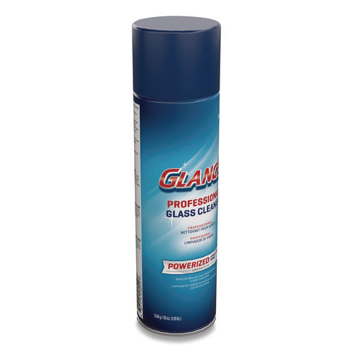 Glance Powerized Glass And Surface Cleaner, Ammonia Scent, 19 Oz Aerosol Spray, 12/carton