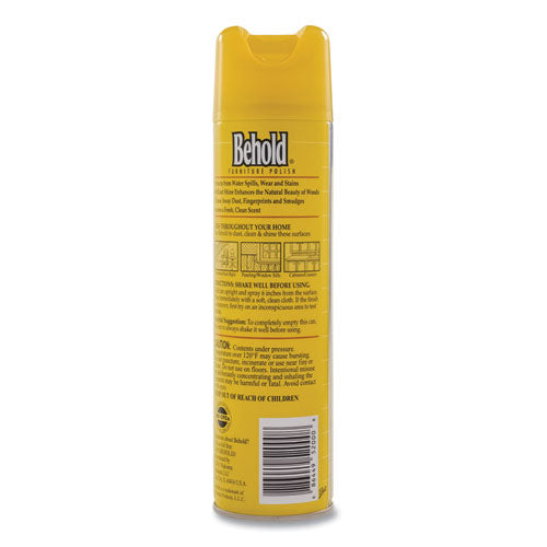 Behold Furniture Polish, Lemon, 12.5 Oz Aerosol Spray, 6/carton