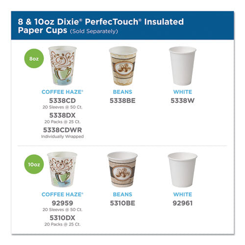 Perfectouch Paper Hot Cups, 16 Oz, Coffee Haze Design, 25/sleeve, 20 Sleeves/carton