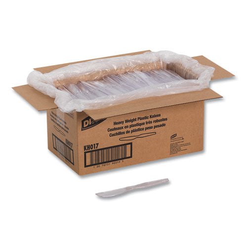 Heavyweight Polystyrene Cutlery, Knives, Clear, 1,000/carton