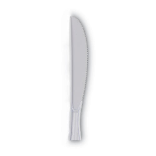 Plastic Cutlery, Heavy Mediumweight Knives, White, 1,000/carton