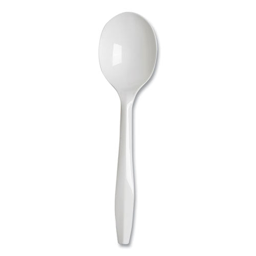 Plastic Cutlery, Mediumweight Soup Spoons, White, 1,000/carton