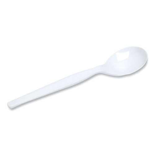 Plastic Cutlery, Heavyweight Soup Spoons, White, 1,000/carton