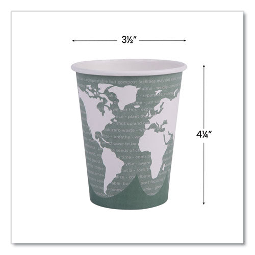 World Art Renewable And Compostable Hot Cups, 12 Oz, Gray, 50/pack