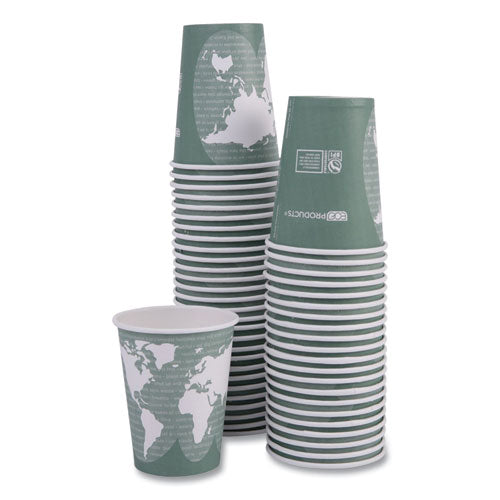 World Art Renewable And Compostable Hot Cups, 12 Oz, Gray, 50/pack