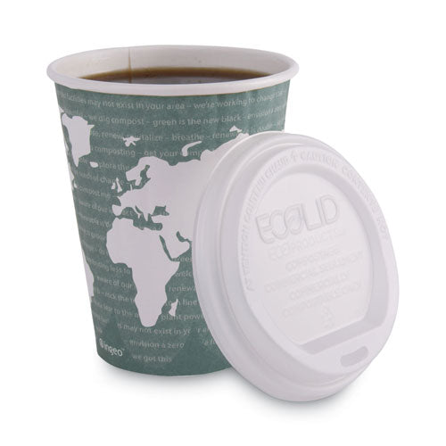 World Art Renewable And Compostable Insulated Hot Cups, 12 Oz, Brown/white, 40/pack, 15 Packs/carton