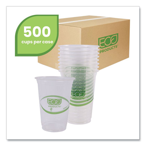 Greenstripe Renewable And Compostable Cold Cups, 16 Oz, Clear, 50/pack, 20 Packs/carton